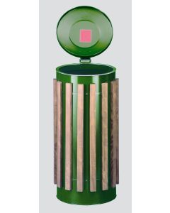 VAR Abfallbehälter Kompakt-Doppeltür, Luxus  -  - RAL 6001 Smaragdgrün 1082