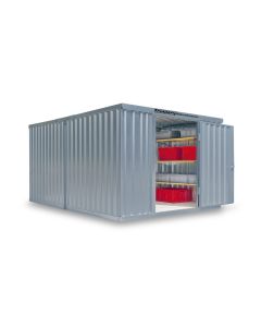FLADAFI® Materialcontainer-, Kombination MC 1340, Verzinkt,  zerlegt, mit Holzfußboden