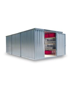 FLADAFI® Materialcontainer-, Kombination MC 1360, Verzinkt,  zerlegt, mit Holzfußboden