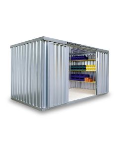FLADAFI® Materialcontainer MC 1400, Verzinkt,  zerlegt, mit Holzfußboden