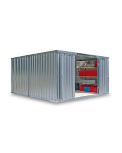 FLADAFI® Materialcontainer-, Kombination MC 1440, Verzinkt,  zerlegt, mit Holzfußboden
