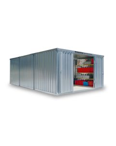 FLADAFI® Materialcontainer-, Kombination MC 1460, Verzinkt,  zerlegt, mit Holzfußboden