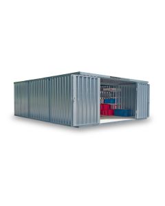 FLADAFI® Materialcontainer-, Kombination MC 1560, verzinkt,  zerlegt, mit Holzfußboden