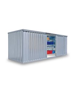 FLADAFI® Materialcontainer MC 1600, Verzinkt,  zerlegt, mit Holzfußboden