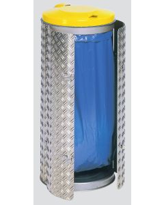 VAR Kompakt-Abfall-Sammelgeräte mit Edelstahl und Alu-Duett-Blechen, Deckel gelb  - 20 Liter - Edelstahl VA glänzend 1701