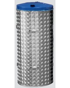 VAR Kompakt-Abfall-Sammelgeräte mit Edelstahl und Alu-Duett-Blechen, Deckel enzianblau - 20 Liter - Edelstahl VA glänzend 1702