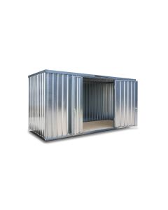 FLADAFI® Materialcontainer MC 1500 XL, Verzinkt,  montiert, mit Holzfußboden