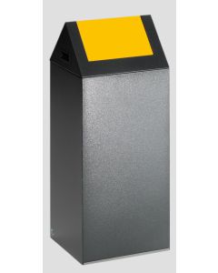 VAR Wertstoffsammelgerät WSG 55 S, Einwurfklappe gelb  - 60 Liter - Antik Silber 21020