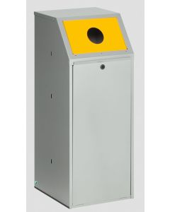 VAR Wertstoffsammler WSG 69 KTS für Wertstoffe, Einwurfklappe gelb  - 70 Liter - RAL 7035 Lichtgrau 21050