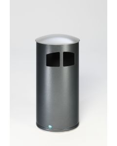 VAR Abfallsammler D 44 mit Deckel silber, inkl. Inneneinsatz - 86 Liter - Antik Silber 21355