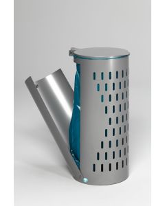 VAR Abfallbehälter Kompakt H 85 mit Klapptür  - 120 Liter - Silber 28523