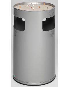 VAR Abfallsammler / Ascher H 75K  - 69,2 Liter - Silber 3064