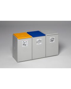 VAR Kunststoffcontainer, 3-fach, ohne Deckel  - 180 Liter -  3812