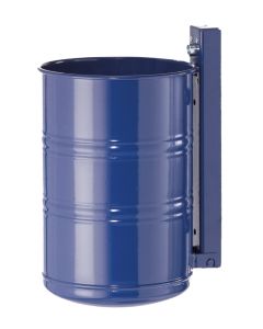 Renner Abfallbehälter ca. 20 L, ungelocht, zur Wand- und Pfostenbefestigung blau