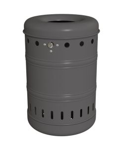 Renner Springdeckel-Abfallbehälter ca. 35 L, ungelocht, zur Wand- und Pfostenbefestigung anthrazit / grau
