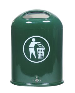 Renner Abfallbehälter oval, ca. 45 L Inhalt, mit Bodenentleerung und Federklappe grün