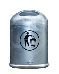 Renner Abfallbehälter oval, ca. 45 L Inhalt, mit Bodenentleerung verzinkt