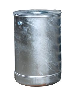 Renner Rund-Abfallbehälter ca. 35 L, ungelocht, mit stabiler Deckelscheibe verzinkt