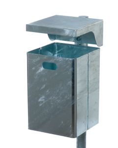 Renner Rechteck-Abfallbehälter ca. 40 L (ohne Ascher), geeignet zur Wand- und Pfostenbefestigung blau