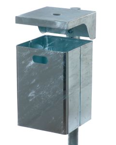 Renner Rechteck-Abfallbehälter ca. 40 L (mit Ascher), geeignet zur Wand- und Pfostenbefestigung verzinkt