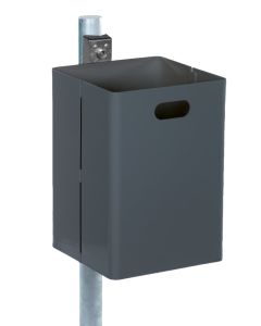 Renner Rechteck-Abfallbehälter ca. 40 L (ohne Haube), geeignet zur Wand- und Pfostenbefestigung anthrazit-eisenglimmer