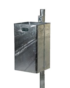 Renner Rechteck-Abfallbehälter ca. 40 L (ohne Haube), geeignet zur Wand- und Pfostenbefestigung verzinkt