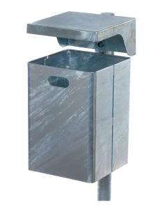 Renner Rechteck-Abfallbehälter ca. 50 L (ohne Ascher), geeignet zur Wand- und Pfostenbefestigung verzinkt