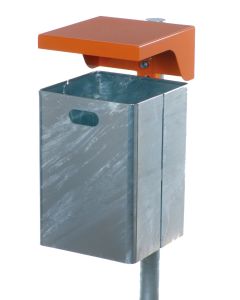 Renner Rechteck-Abfallbehälter ca. 50 L (ohne Ascher), geeignet zur Wand- und Pfostenbefestigung gelb / orange