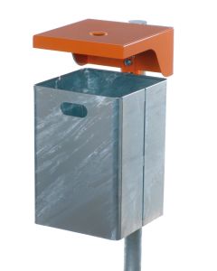 Renner Rechteck-Abfallbehälter ca. 50 L (mit Ascher), geeignet zur Wand- und Pfostenbefestigung blau