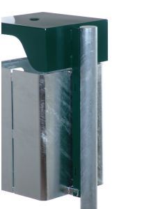 Renner Rechteck-Abfallbehälter ca. 50 L (mit Ascher), geeignet zur Wand- und Pfostenbefestigung grün