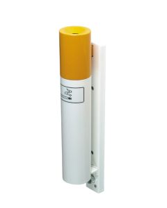 Renner Wandascher in Zigarettenoptik (Ø 76 mm), mit Befestigungsschiene zur Wandbefestigung gelb / weiß