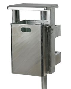 Renner Rechteck-Abfallbehälter ca. 40 L, geeignet zur Wand- und Pfostenbefestigung verzinkt
