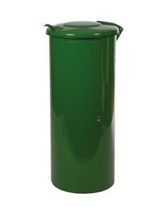 Renner Abfallsammler Mod. 110, abschließbar, ca. 110 L, mit Stahldeckel, Klemmring feuerverzinkt grün