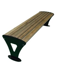 Sitzbank Athena Holz ohne Rückenlehne; Holzbelattung verzinkt; pulverbeschichtet RAL 1003 Signalgelb