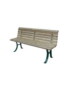 Sitzbank Siesta Holz; Rückenlehne verzinkt; pulverbeschichtet RAL 6001 Smaragdgrün