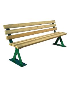 Sitzbank Space aus Holz/Stahl, verzinkt; pulverbeschichtet RAL 6005 Moosgrün
