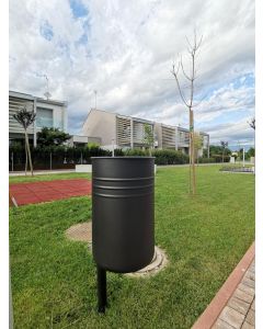 Abfallbehälter Pisa zum Einbetonieren RAL 6005 Moosgrün