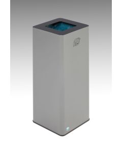 VAR Abfallbehälter WSG Quadro 79, silber besch., Aufsatz gestanzt, anthrazit (7021) besch. - 81 Liter - Silber 21308